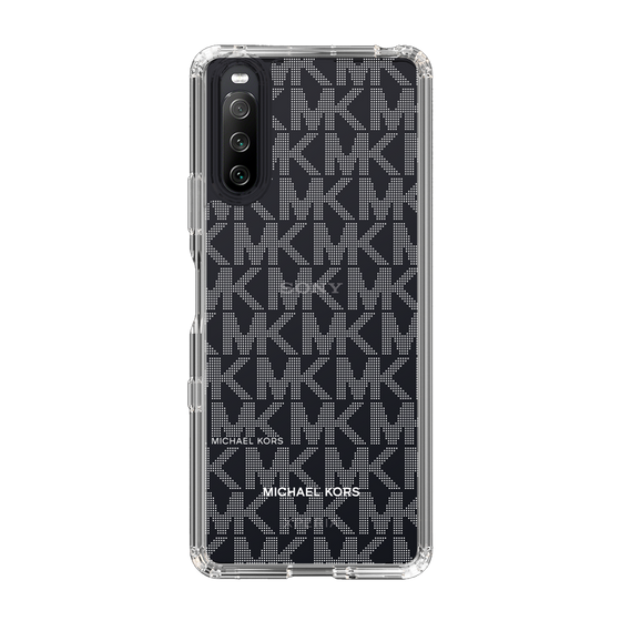 スリムプロテクションケース［ MICHAEL KORS - Signiture - Clear White ］