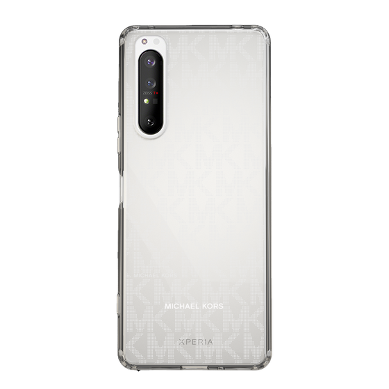 スリムプロテクションケース［ MICHAEL KORS - Signiture - Clear White ］