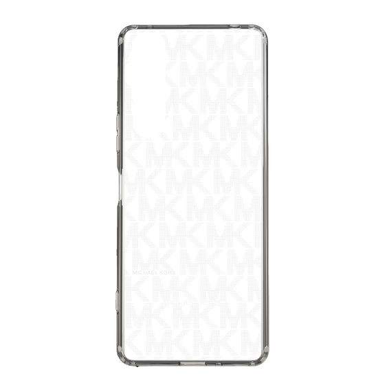スリムプロテクションケース［ MICHAEL KORS - Signiture - Clear White ］