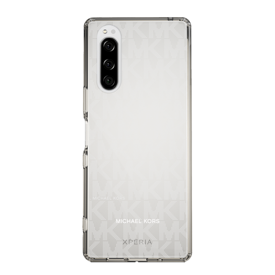 スリムプロテクションケース［ MICHAEL KORS - Signiture - Clear White ］