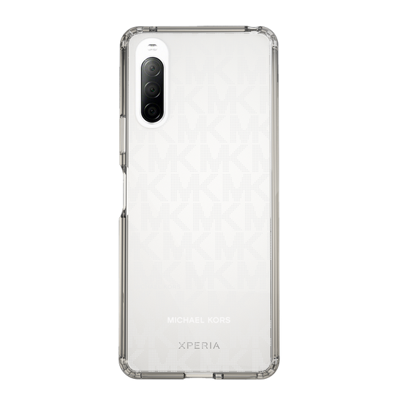 スリムプロテクションケース［ MICHAEL KORS - Signiture - Clear White ］