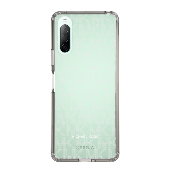 スリムプロテクションケース［ MICHAEL KORS - Signiture - Clear White ］