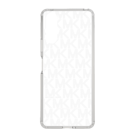 スリムプロテクションケース［ MICHAEL KORS - Signiture - Clear White ］