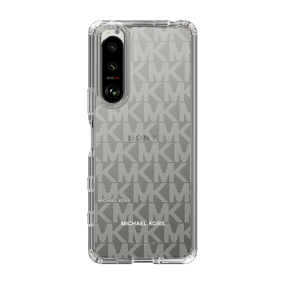 スリムプロテクションケース［ MICHAEL KORS - Signiture - Clear White ］