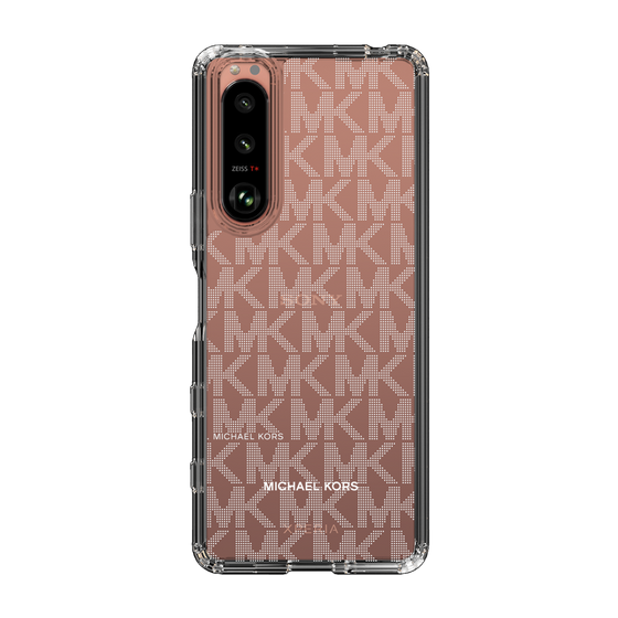 スリムプロテクションケース［ MICHAEL KORS - Signiture - Clear White ］