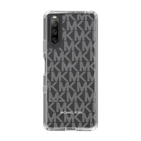 スリムプロテクションケース［ MICHAEL KORS - Signiture - Clear White ］