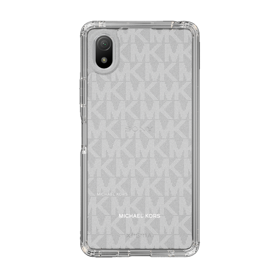 スリムプロテクションケース［ MICHAEL KORS - Signiture - Clear White ］