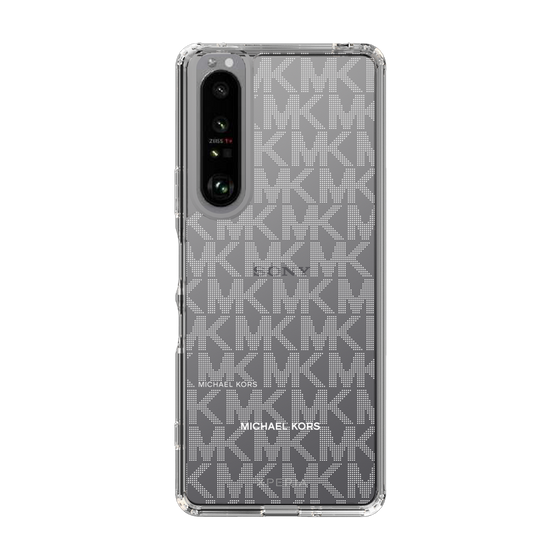 スリムプロテクションケース［ MICHAEL KORS - Signiture - Clear White ］