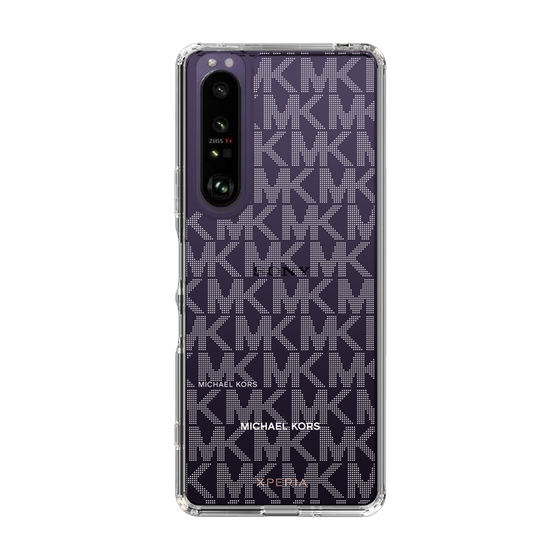 スリムプロテクションケース［ MICHAEL KORS - Signiture - Clear White ］