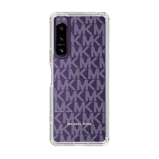 スリムプロテクションケース［ MICHAEL KORS - Signiture - Clear White ］