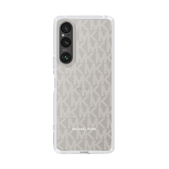 スリムプロテクションケース［ MICHAEL KORS - Signiture - Clear White ］
