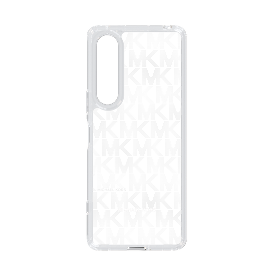 スリムプロテクションケース［ MICHAEL KORS - Signiture - Clear White ］
