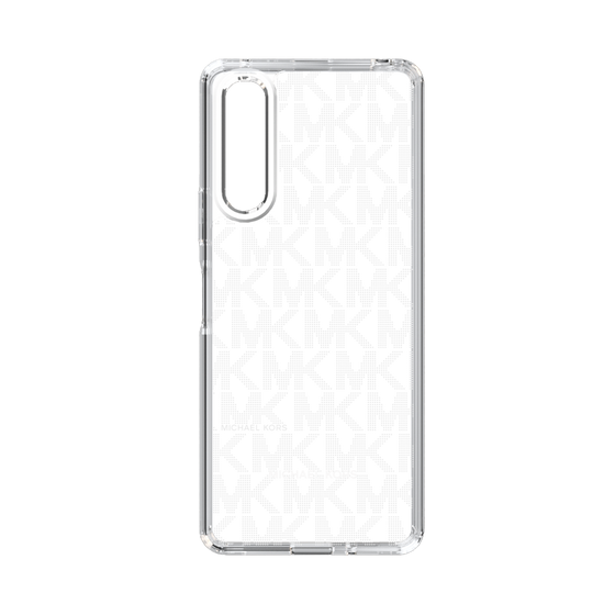 スリムプロテクションケース［ MICHAEL KORS - Signiture - Clear White ］