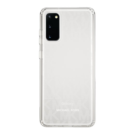 スリムプロテクションケース［ MICHAEL KORS - Signiture - Clear White ］