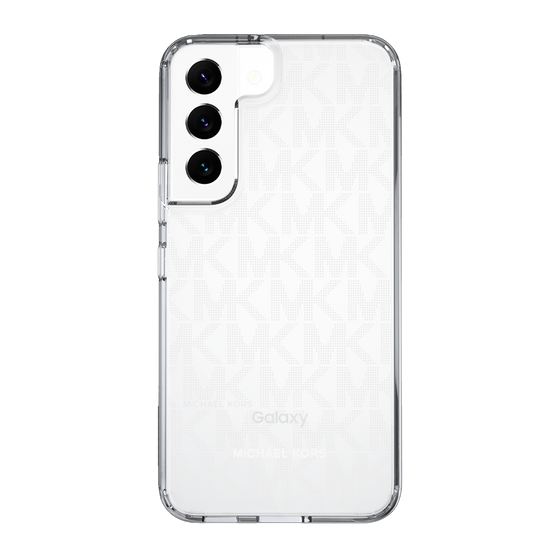 スリムプロテクションケース［ MICHAEL KORS - Signiture - Clear White ］