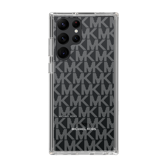 スリムプロテクションケース［ MICHAEL KORS - Signiture - Clear White ］