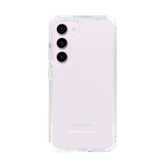スリムプロテクションケース［ MICHAEL KORS - Signiture - Clear White ］