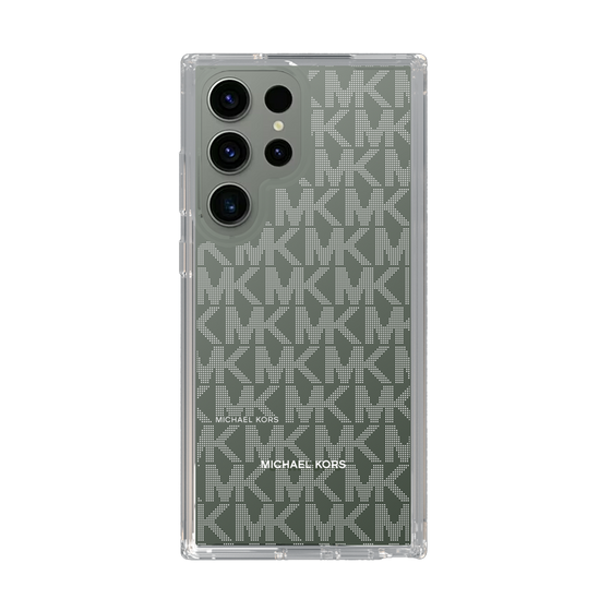 スリムプロテクションケース［ MICHAEL KORS - Signiture - Clear White ］
