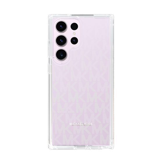 スリムプロテクションケース［ MICHAEL KORS - Signiture - Clear White ］