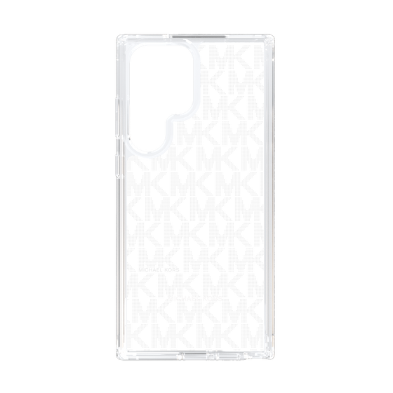 スリムプロテクションケース［ MICHAEL KORS - Signiture - Clear White ］