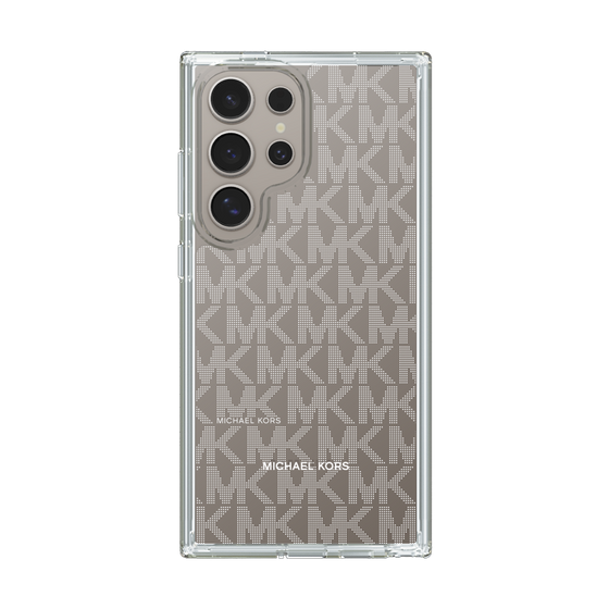 スリムプロテクションケース［ MICHAEL KORS - Signiture - Clear White ］