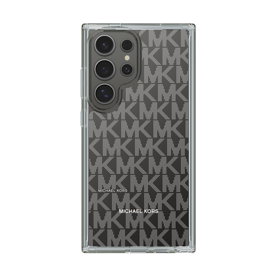 スリムプロテクションケース［ MICHAEL KORS - Signiture - Clear White ］