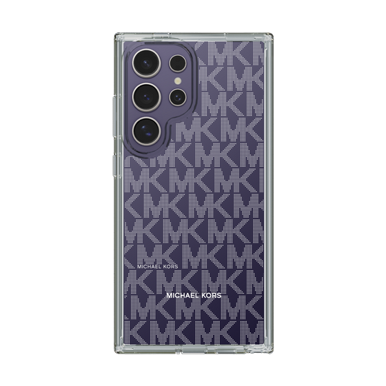スリムプロテクションケース［ MICHAEL KORS - Signiture - Clear White ］