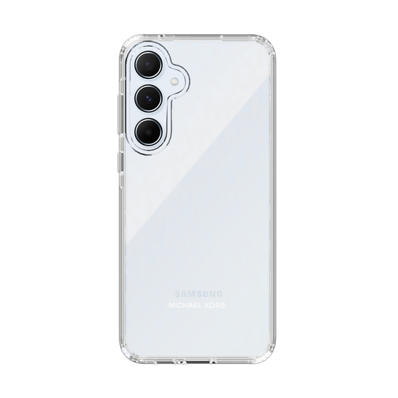 スリムプロテクションケース［ MICHAEL KORS - Signiture - Clear White ］