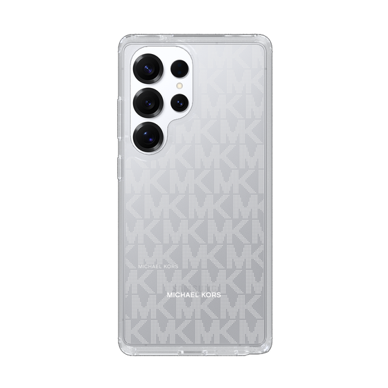 スリムプロテクションケース［ MICHAEL KORS - Signiture - Clear White ］