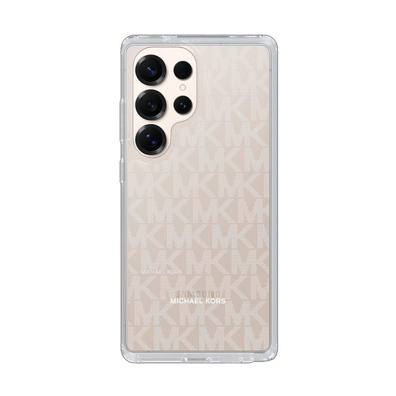 スリムプロテクションケース［ MICHAEL KORS - Signiture - Clear White ］
