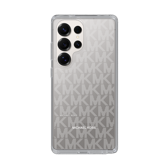 スリムプロテクションケース［ MICHAEL KORS - Signiture - Clear White ］