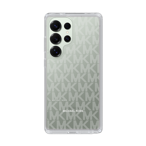 スリムプロテクションケース［ MICHAEL KORS - Signiture - Clear White ］