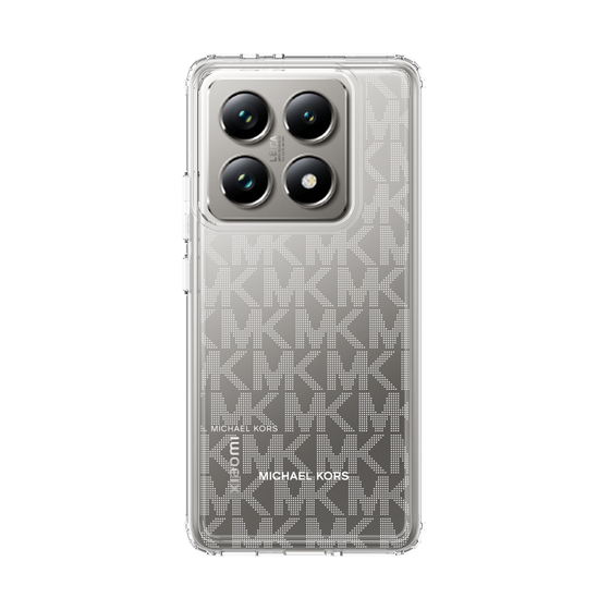 スリムプロテクションケース［ MICHAEL KORS - Signiture - Clear White ］
