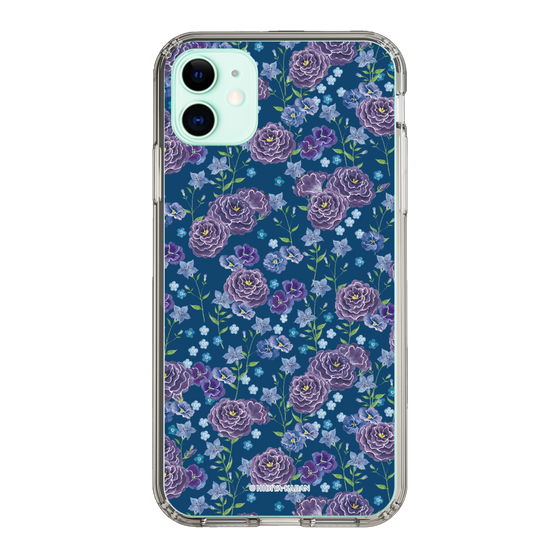 スリムプロテクションケース［ 日比谷花壇 - FloralSymphony - ネイビー ］