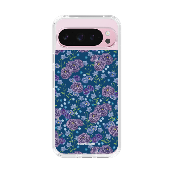 スリムプロテクションケース［ 日比谷花壇 - FloralSymphony - ネイビー ］