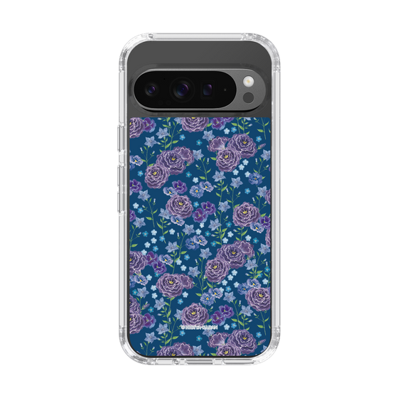 スリムプロテクションケース［ 日比谷花壇 - FloralSymphony - ネイビー ］