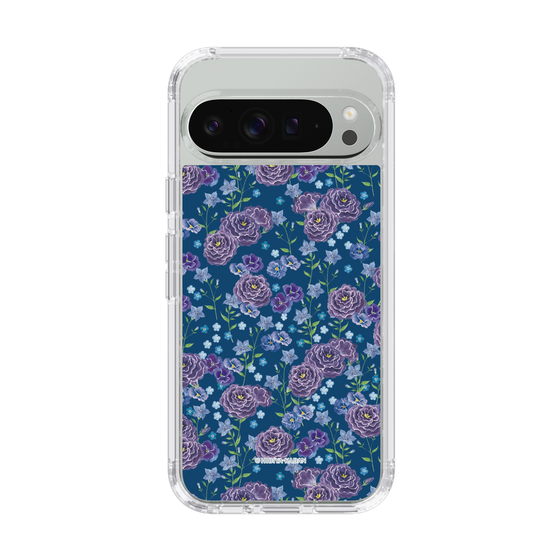 スリムプロテクションケース［ 日比谷花壇 - FloralSymphony - ネイビー ］