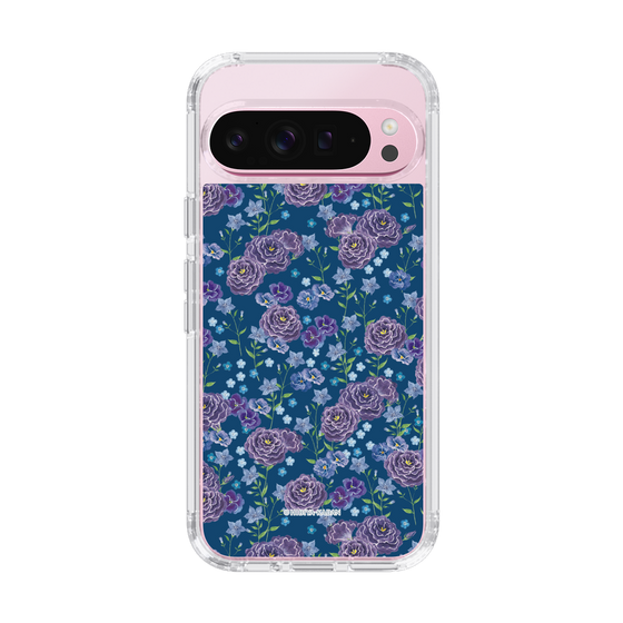 スリムプロテクションケース［ 日比谷花壇 - FloralSymphony - ネイビー ］