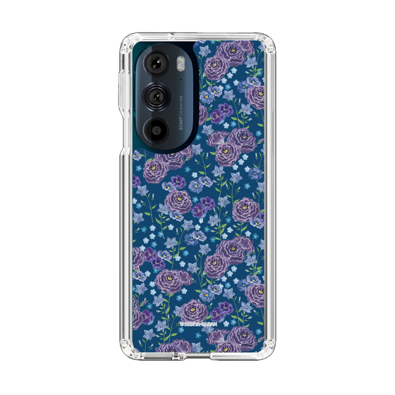 スリムプロテクションケース［ 日比谷花壇 - FloralSymphony - ネイビー ］