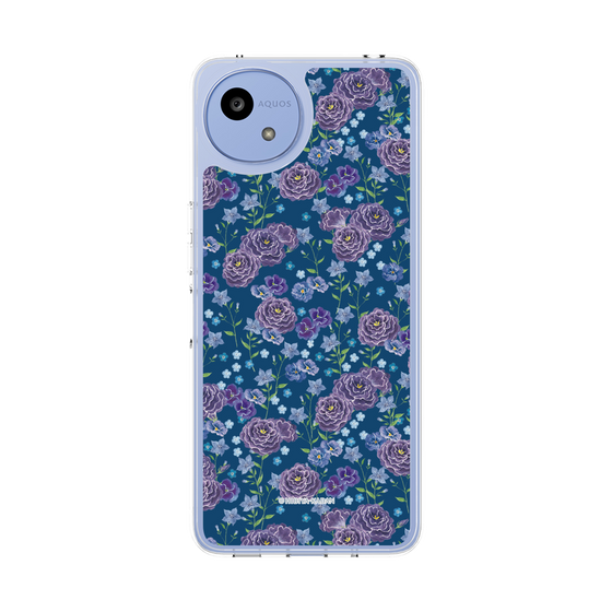 スリムプロテクションケース［ 日比谷花壇 - FloralSymphony - ネイビー ］