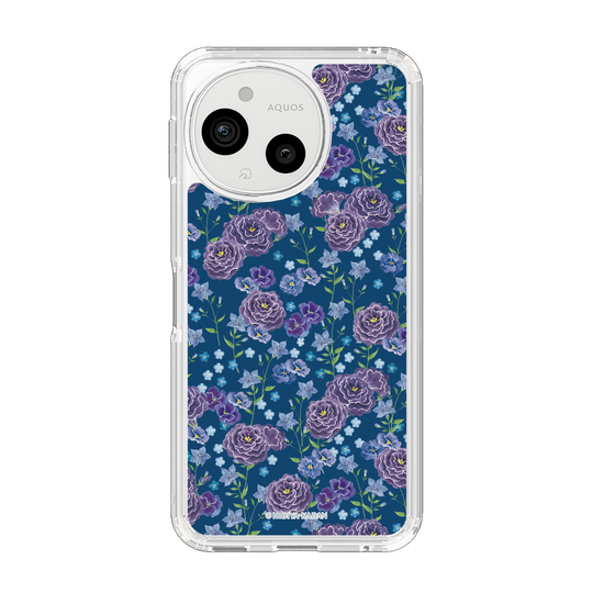 スリムプロテクションケース［ 日比谷花壇 - FloralSymphony - ネイビー ］