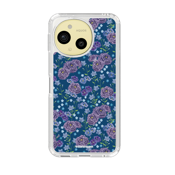 スリムプロテクションケース［ 日比谷花壇 - FloralSymphony - ネイビー ］