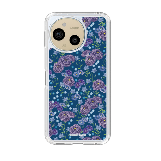 スリムプロテクションケース［ 日比谷花壇 - FloralSymphony - ネイビー ］