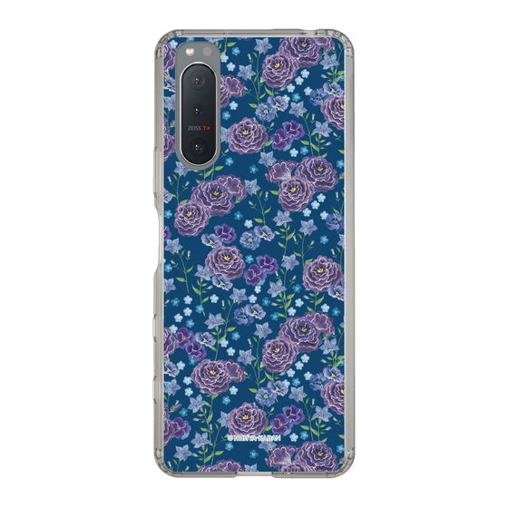 スリムプロテクションケース［ 日比谷花壇 - FloralSymphony - ネイビー ］