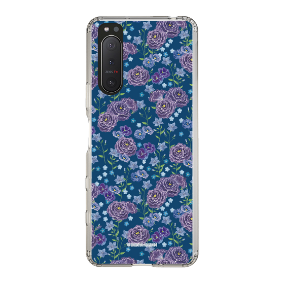 スリムプロテクションケース［ 日比谷花壇 - FloralSymphony - ネイビー ］