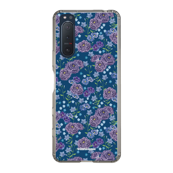 スリムプロテクションケース［ 日比谷花壇 - FloralSymphony - ネイビー ］