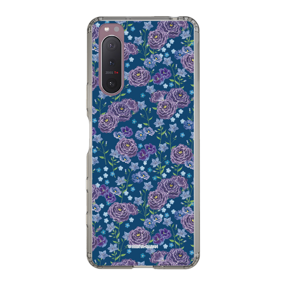 スリムプロテクションケース［ 日比谷花壇 - FloralSymphony - ネイビー ］