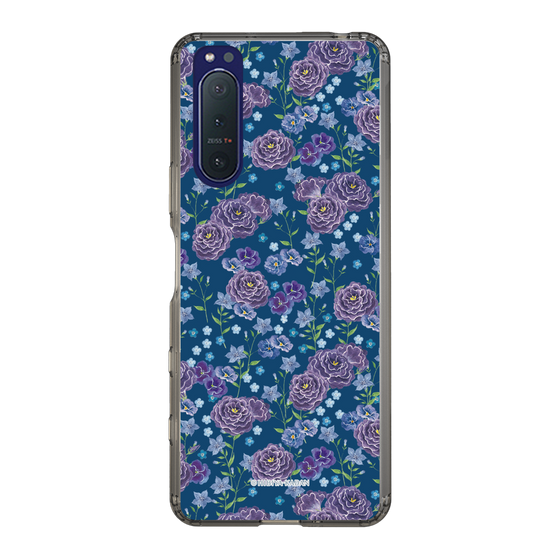 スリムプロテクションケース［ 日比谷花壇 - FloralSymphony - ネイビー ］