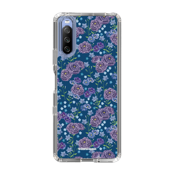 スリムプロテクションケース［ 日比谷花壇 - FloralSymphony - ネイビー ］