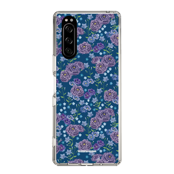 スリムプロテクションケース［ 日比谷花壇 - FloralSymphony - ネイビー ］